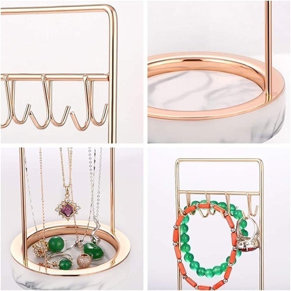 ⭐️8 Hook Rose Gold Jewellery Hanger with Marble Finish Base⭐️ - Picture 5 of 8